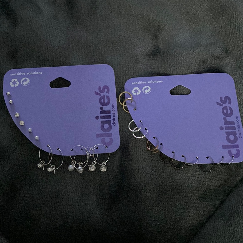 Claire's sensitive solutions 6pack earrings bundle NWT